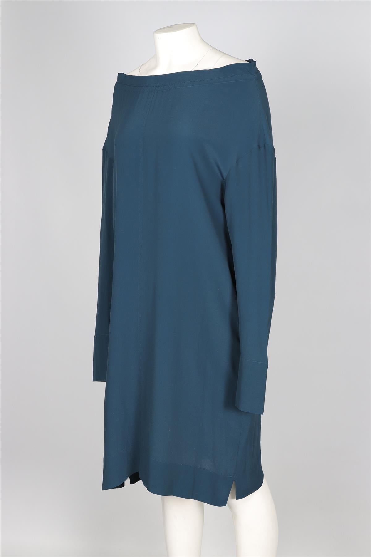 MARNI BLUE SILK MIDI DRESS IT 44 UK 12