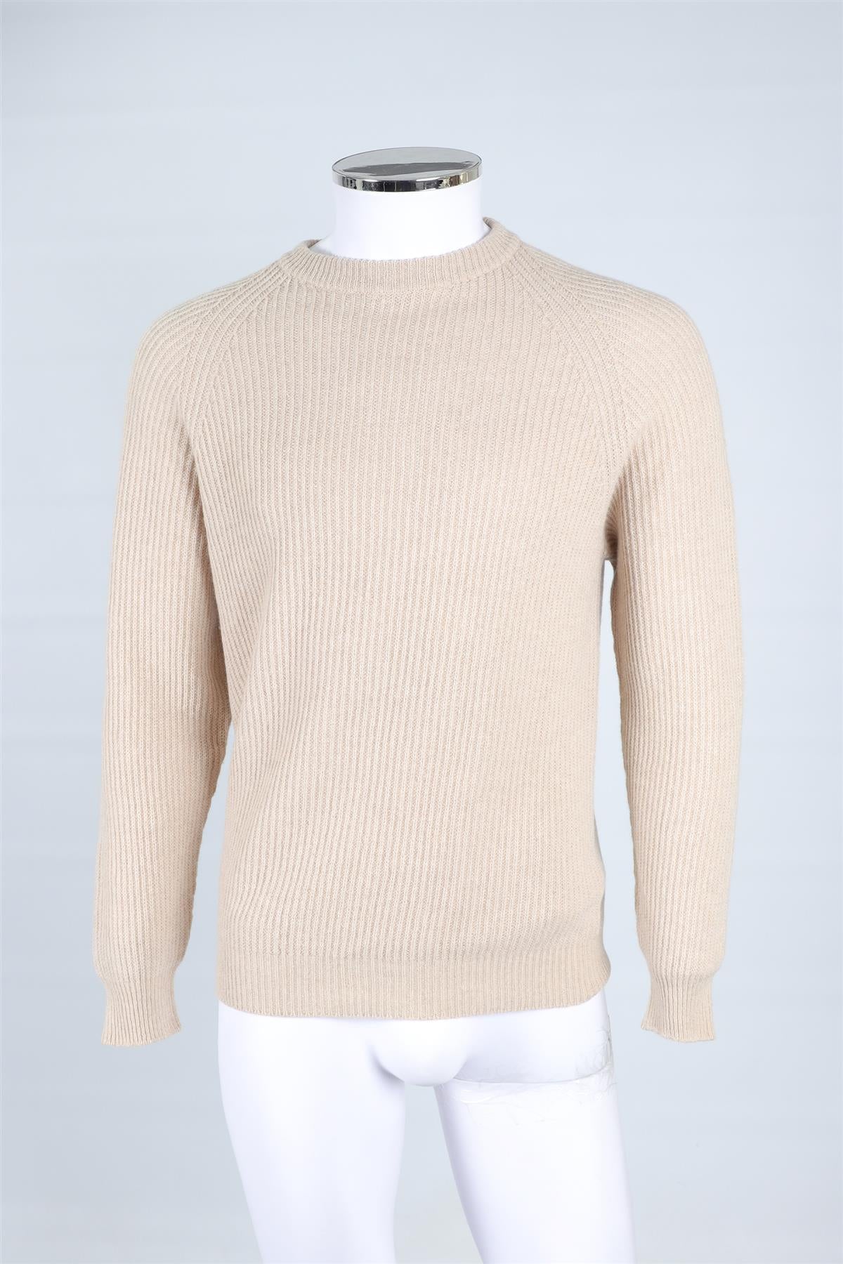 THOM SWEENEY BEIGE MEN'S CASHMERE SWEATER MEDIUM
