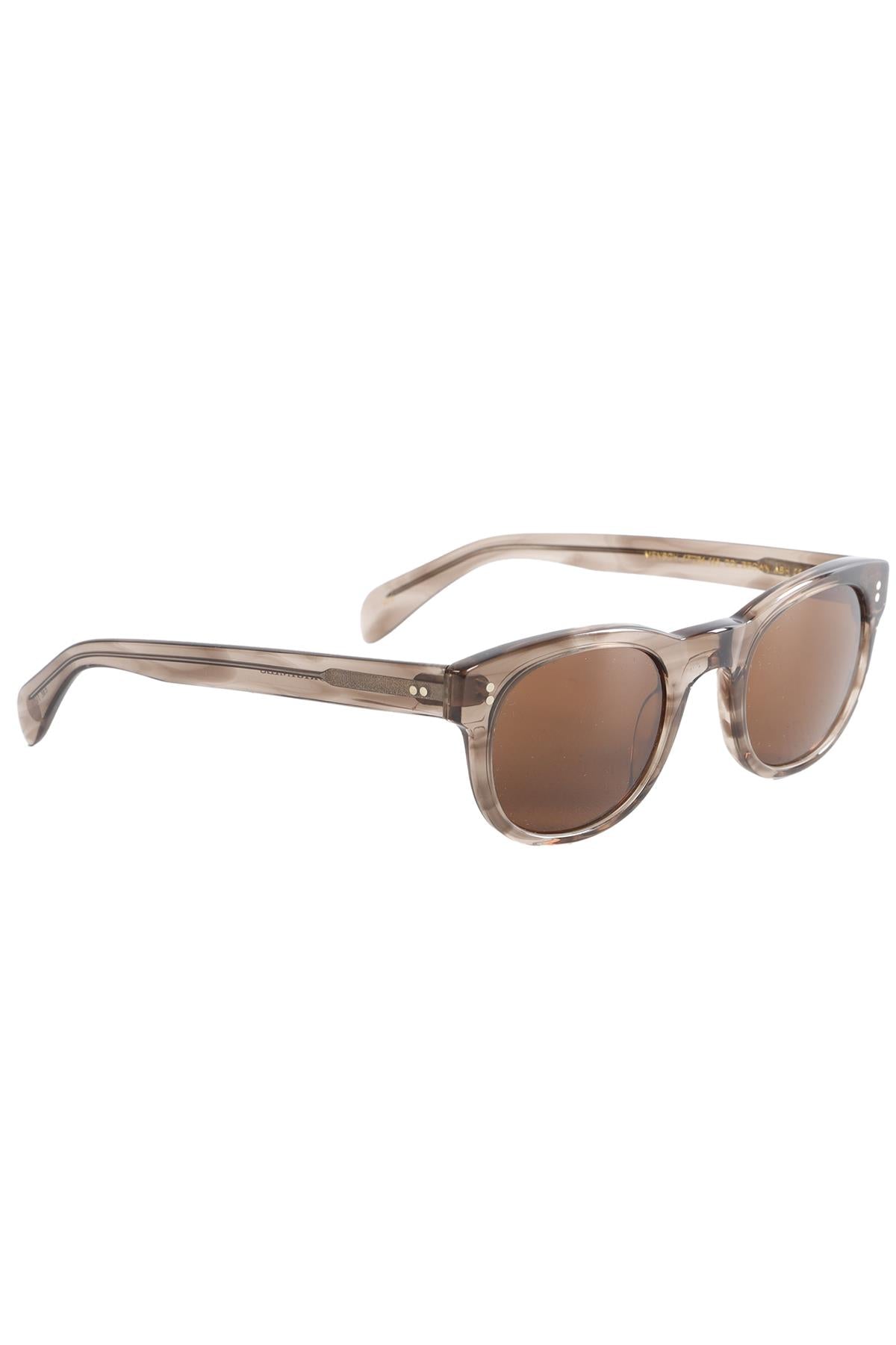 MOSCOT BROWN OVAL FRAME ACETATE SUNGLASSES