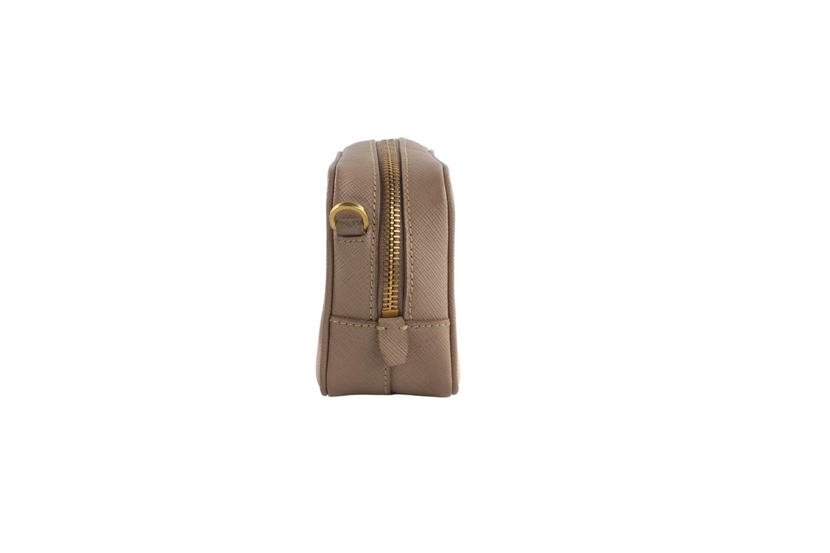 PRADA NUDE LUX CAMERA MINI SAFFIANO LEATHER CROSSBODY BAG