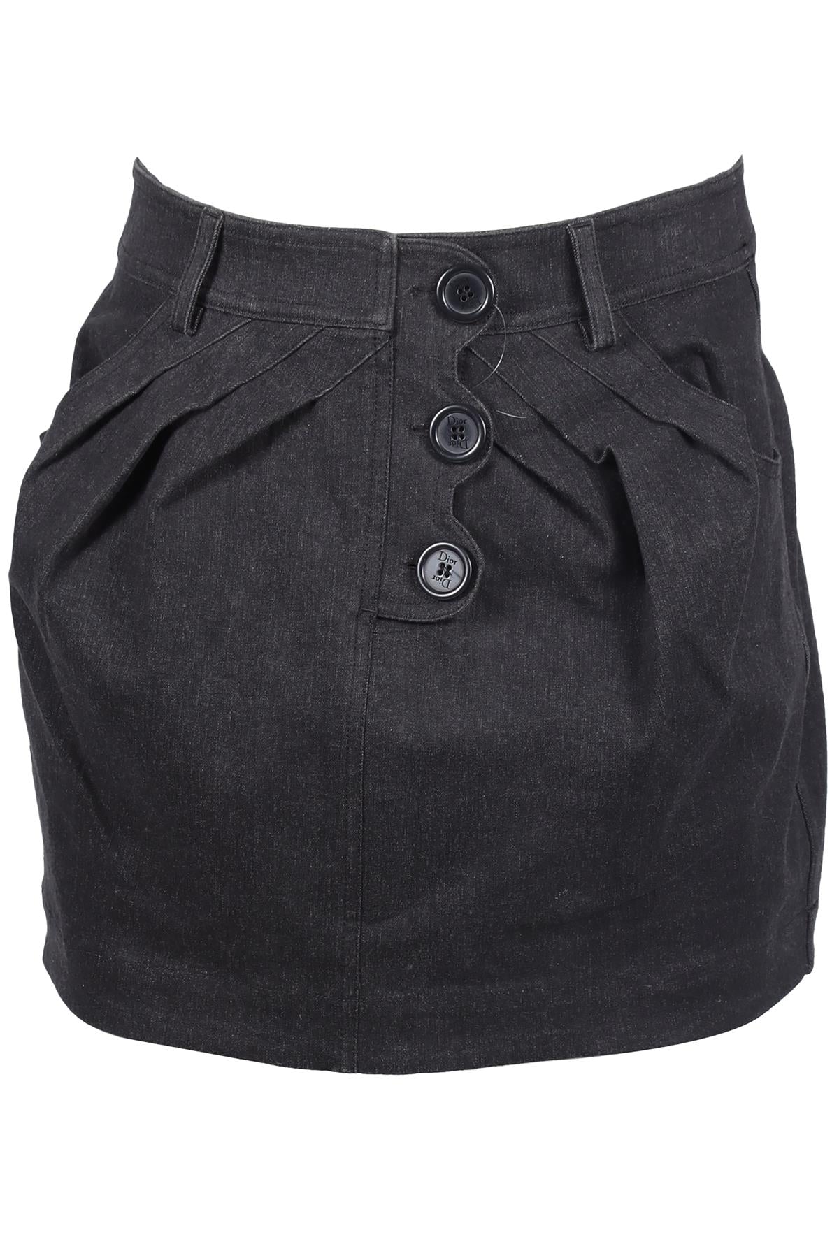 CHRISTIAN DIOR BLACK DENIM MINI SKIRT FR 36 UK 8
