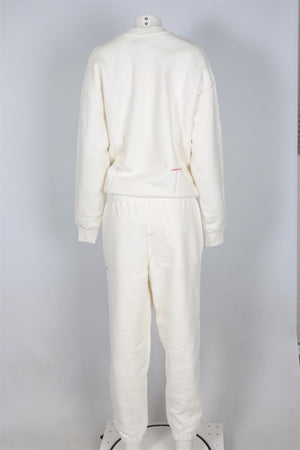 PANGAIA + LORRAINE SCHWARTZ WHITE COTTON TRACKSUIT MEDIUM