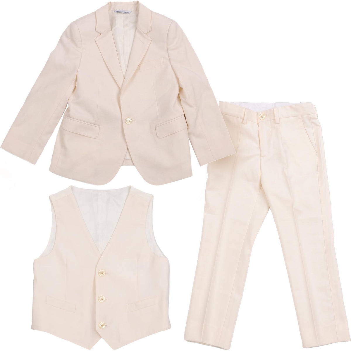 DOLCE & GABBANA CREAM KIDS BOYS 3 PIECE SUIT 4 YEARS