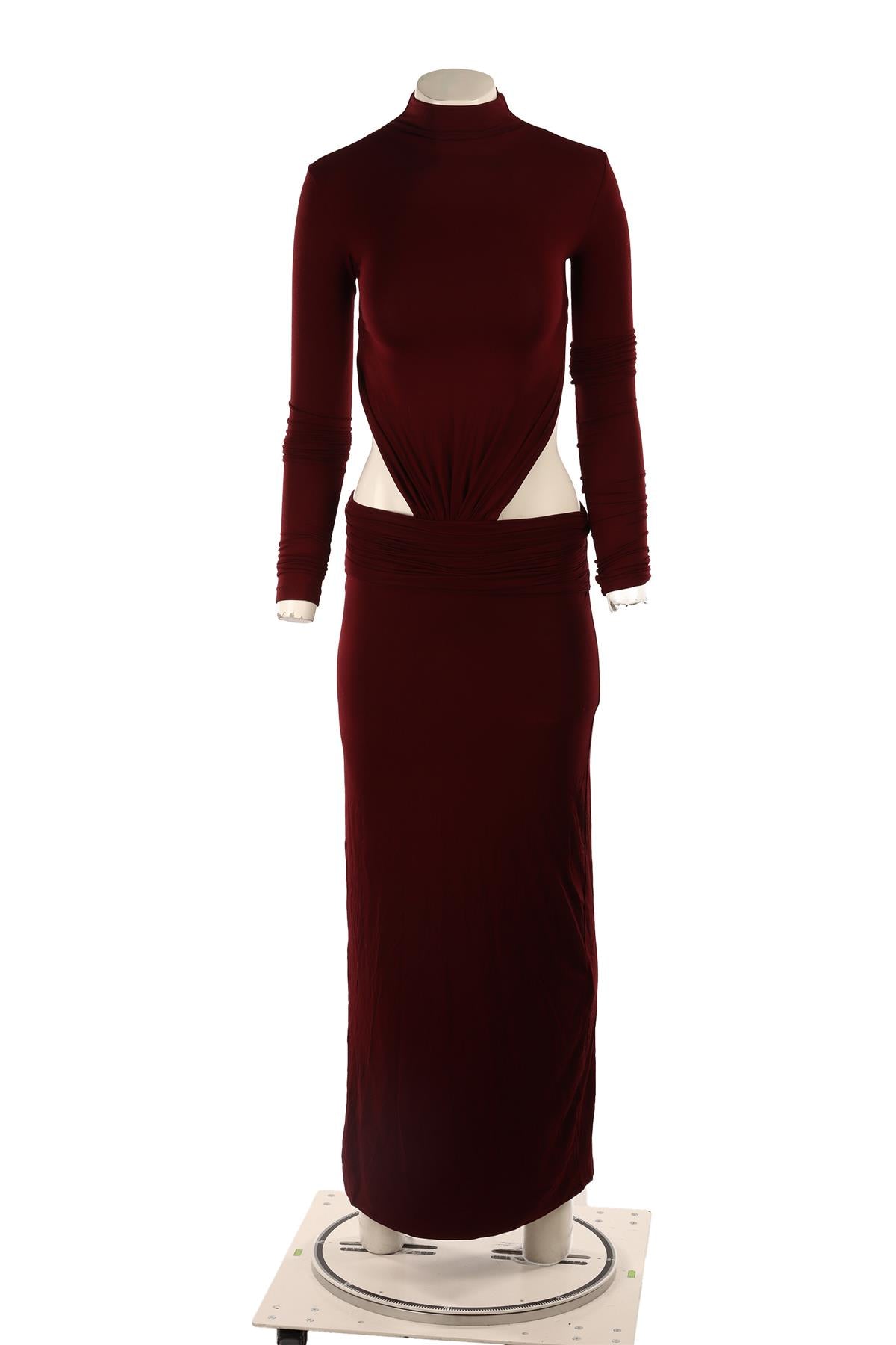 ARAKII BURGUNDY JERSEY MAXI DRESS XSMALL