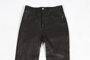 FRAME BLACK LEATHER SKINNY PANTS W 25 UK 6-8