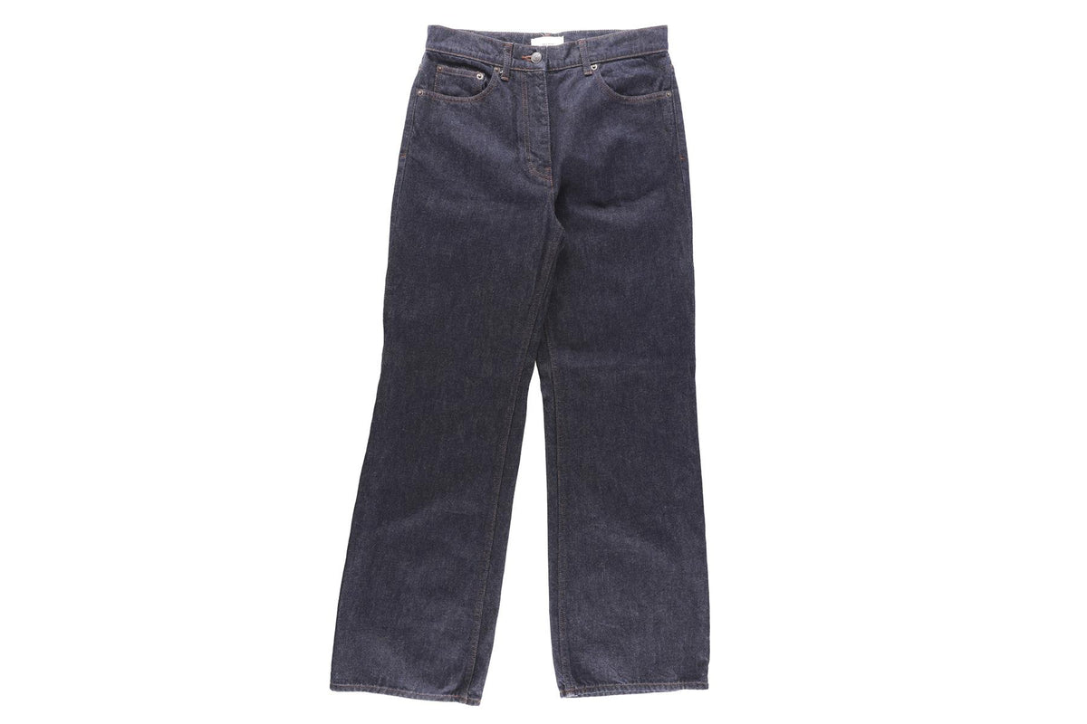 THE ROW BLUE HIGH RISE STRAIGHT LEG JEANS W25