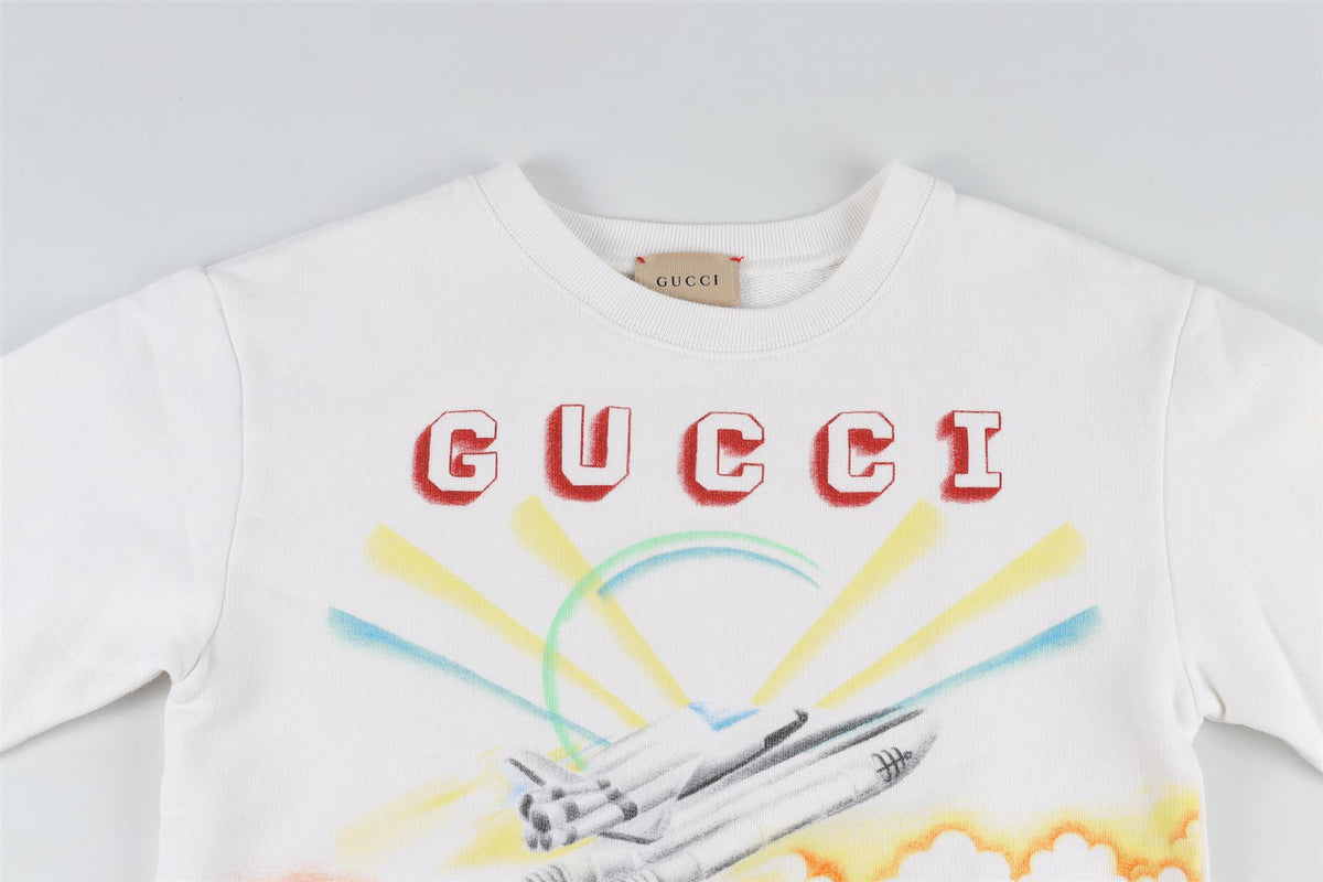 GUCCI WHITE KIDS BOYS SWEATSHIRT 8 YEARS