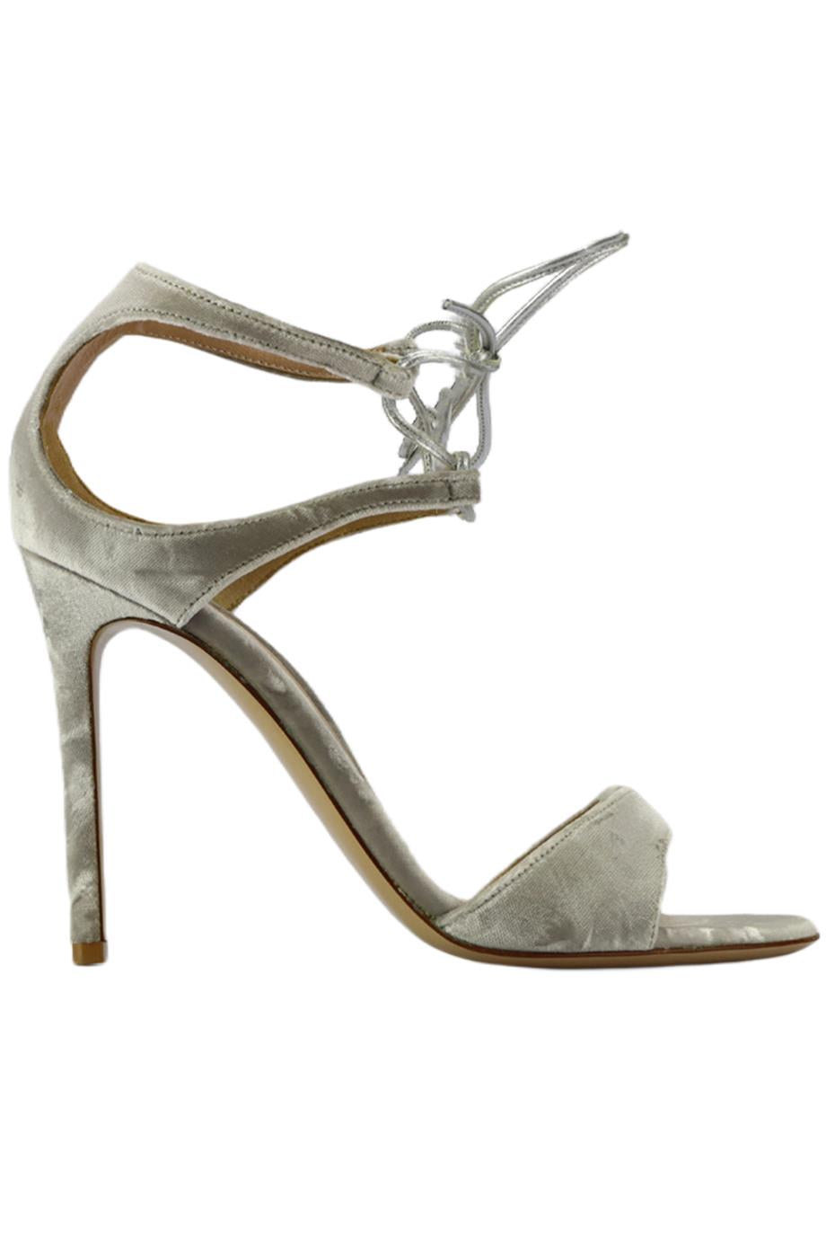 GIANVITO ROSSI TIE FRONT VELVET SANDALS EU 38 UK 5 US 8