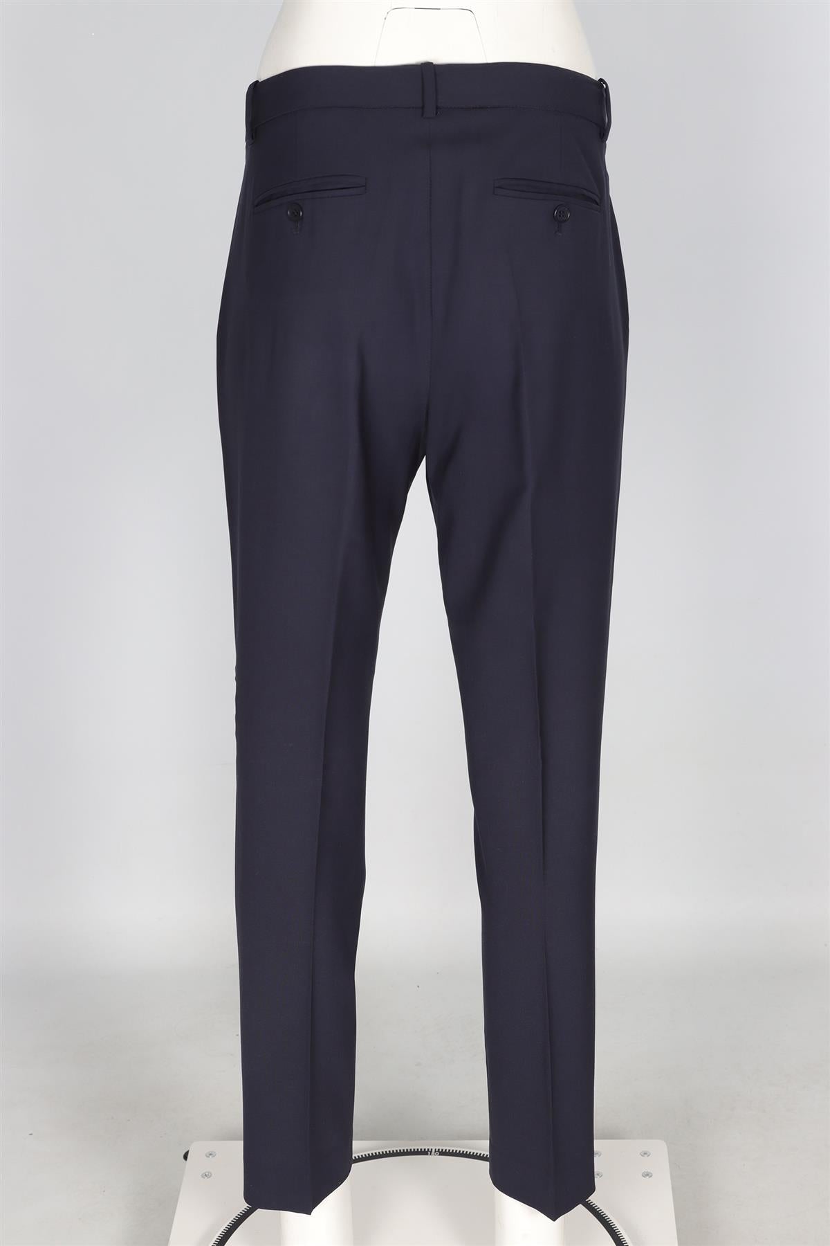 THEORY NAVY WOOL TAPERED TROUSERS UK 10 US 6