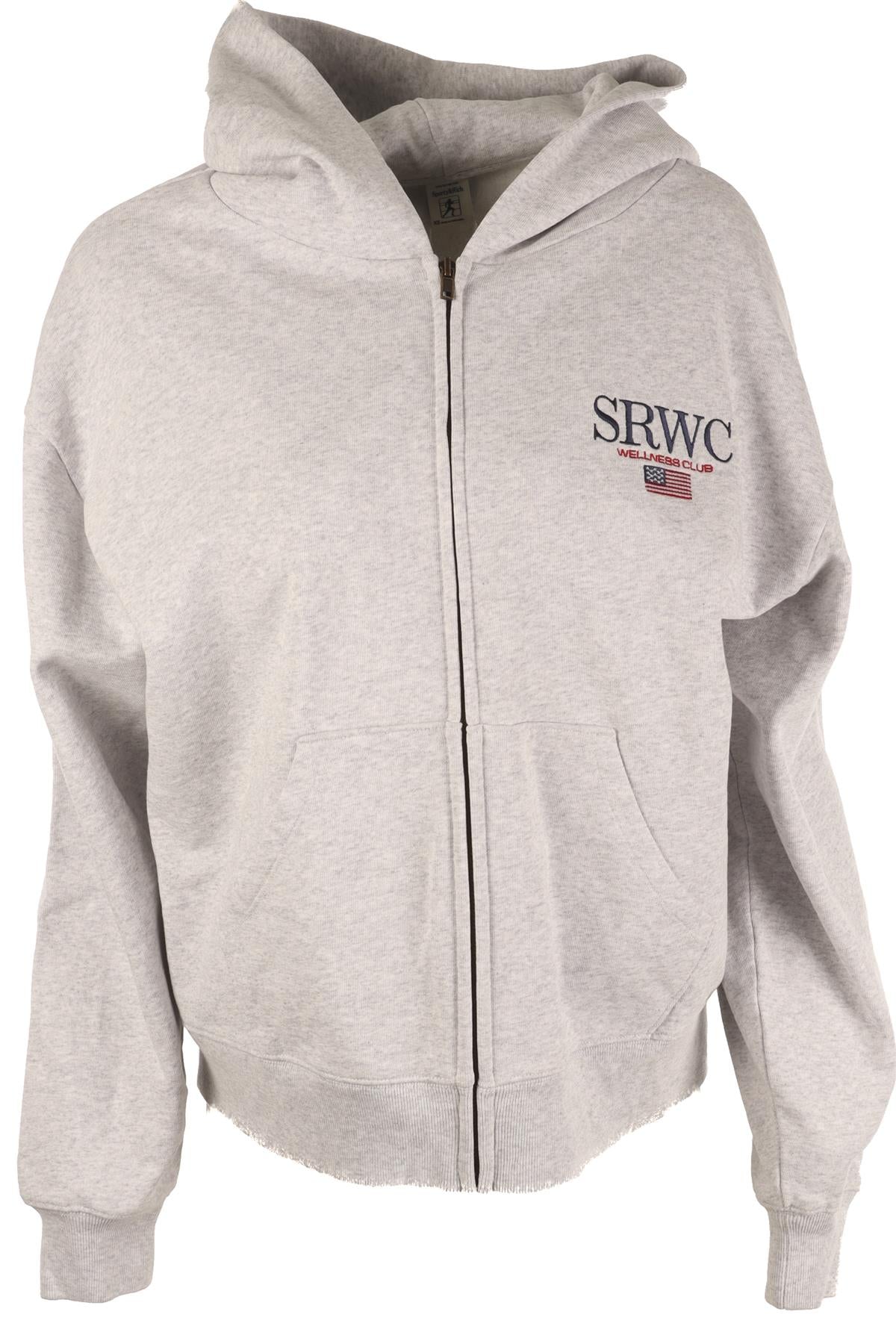 SPORTY & RICH GREY COTTON HOODIE XSMALL