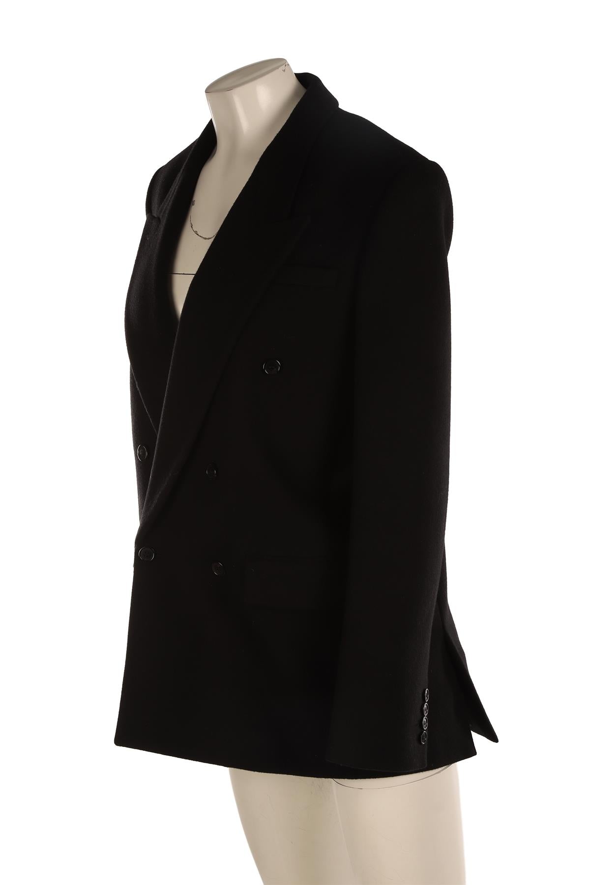 SAINT LAURENT BLACK WOOL BLAZER FR 40 UK 12