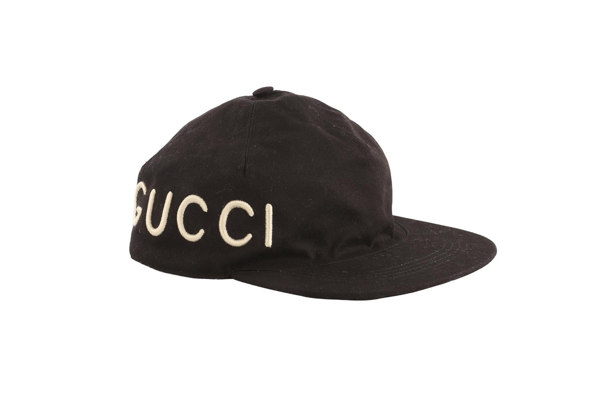 GUCCI BLACK COTTON BASEBALL CAP LARGE