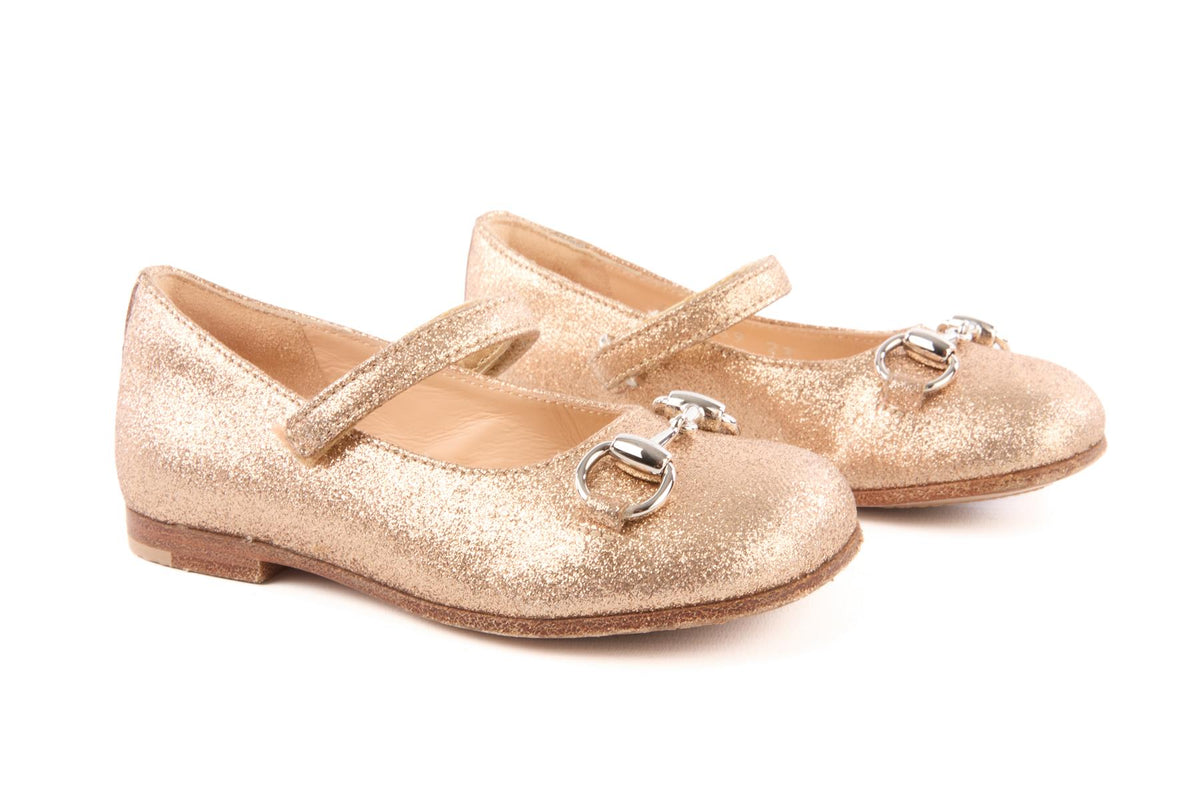 GUCCI GOLD KIDS GIRLS BALLET FLATS EU 23 UK 6 US 7