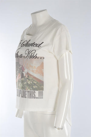 PHILIPP PLEIN WHITE COTTON TOP XSMALL