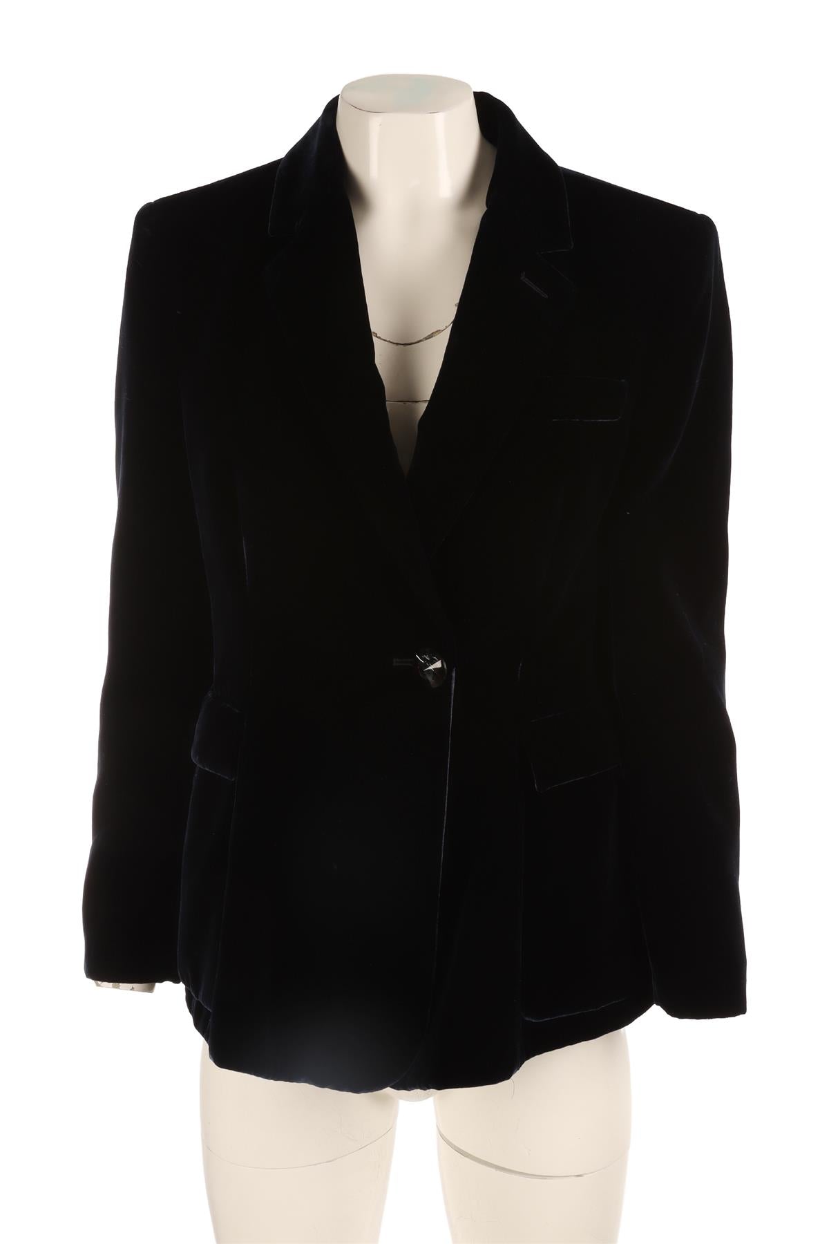 GIORGIO ARMANI NAVY VELVET BLAZER IT 44 UK 12