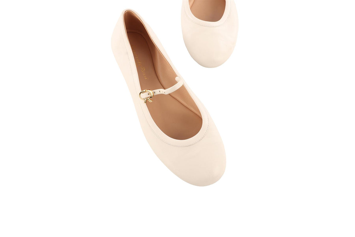 GIANVITO ROSSI WHITE LEATHER BALLET FLATS EU 36 UK 3 US 6