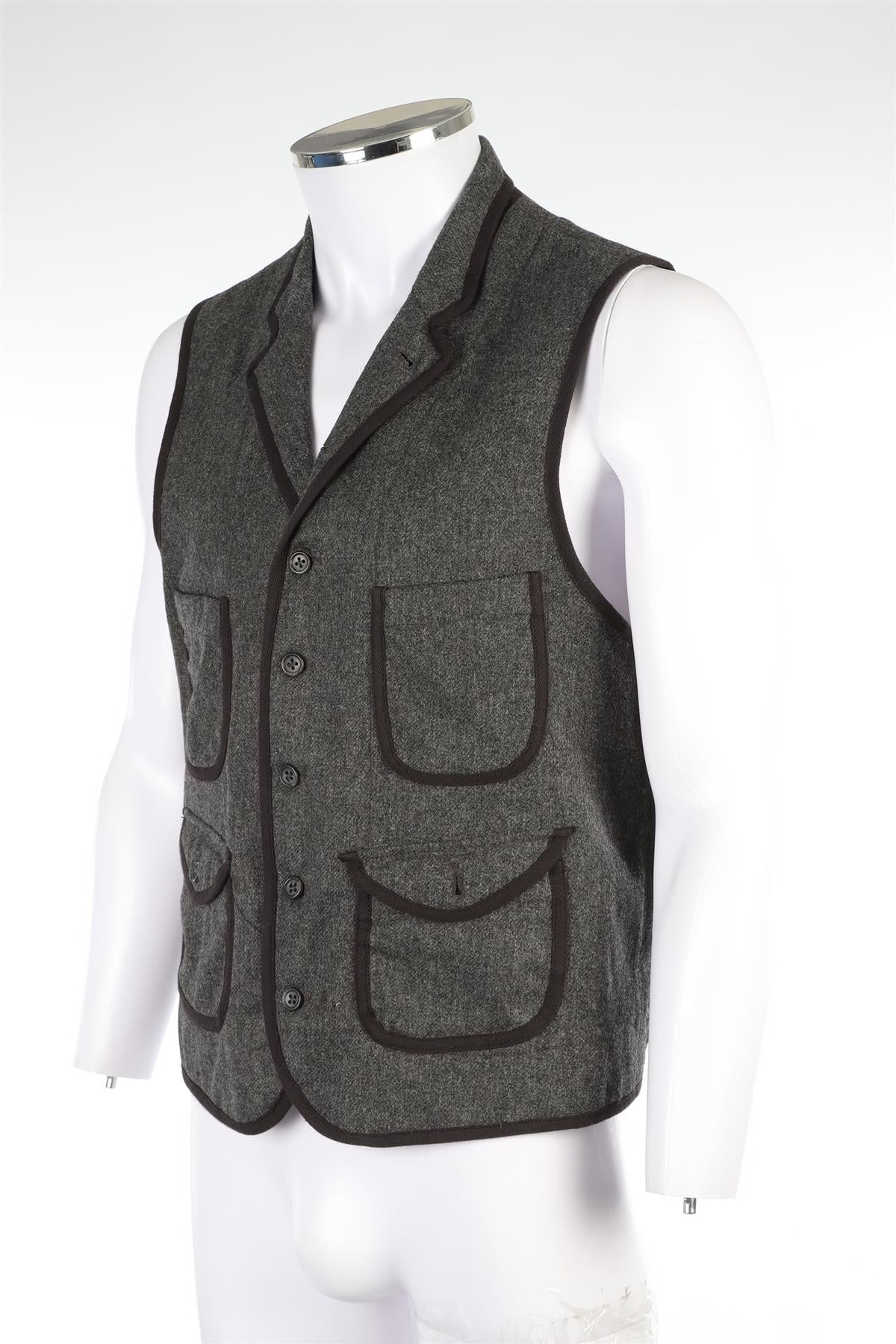 WOOLRICH WOOLEN MILLS GREY MEN'S WOOL WAIST COAT LARGE