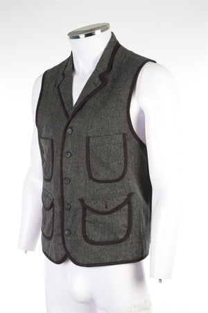 WOOLRICH WOOLEN MILLS GREY MEN'S WOOL WAIST COAT LARGE
