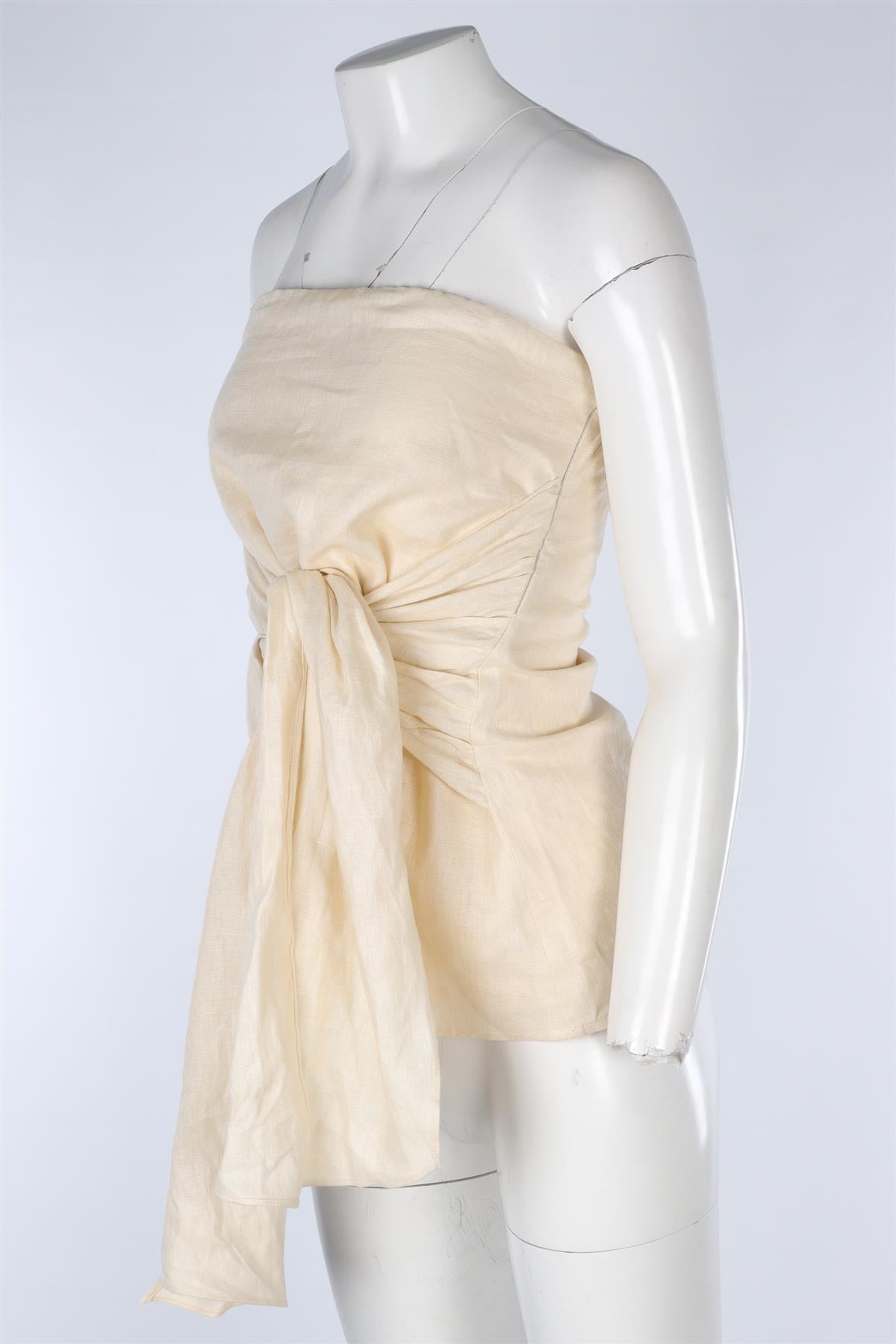 DISSH BEIGE LINEN TOP AU 8 UK 8