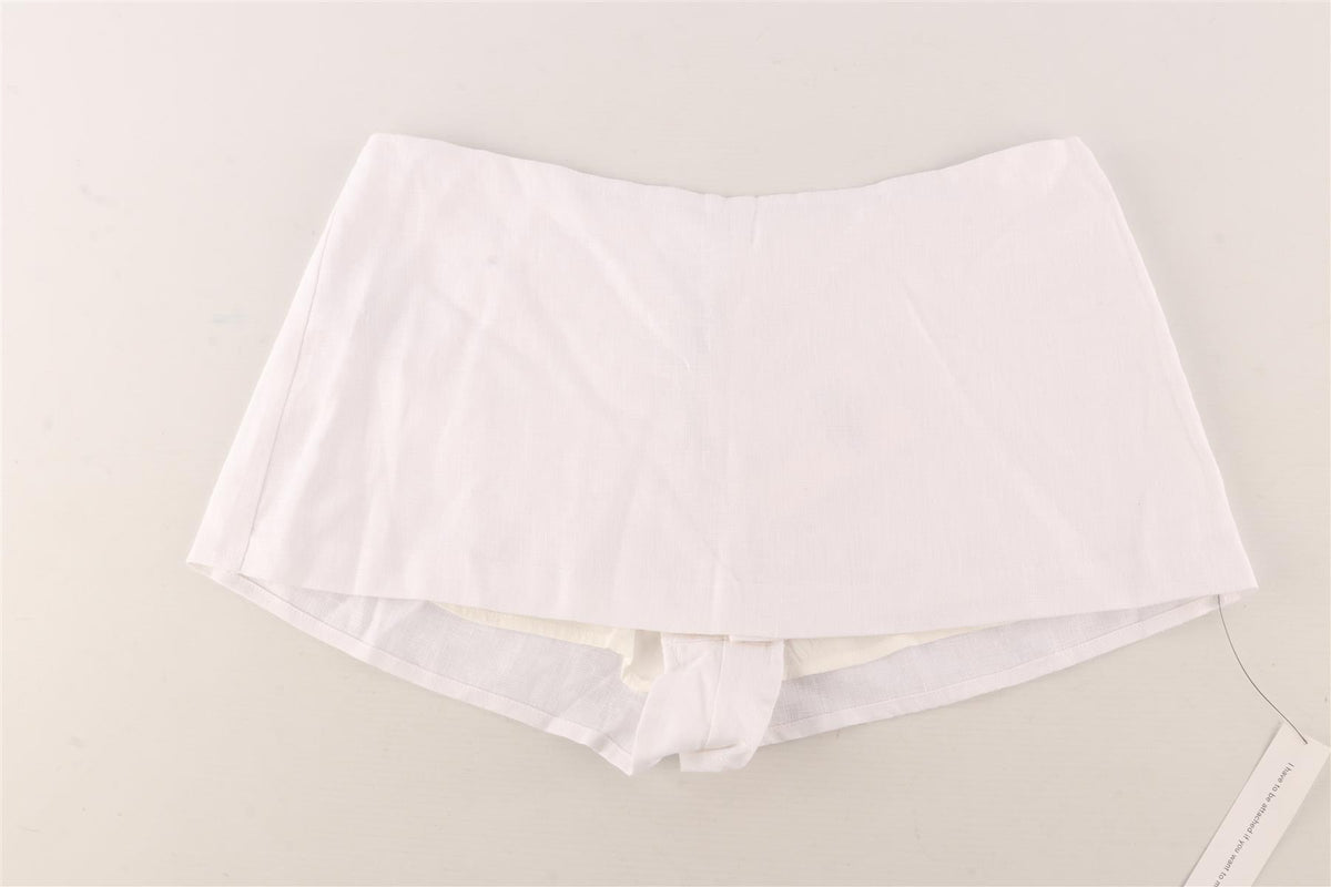 REFORMATION WHITE LINEN SHORTS US 2 UK 6
