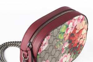 GUCCI PINK BLOOMS GG SUPREME COATED CANVAS SHOULDER BAG