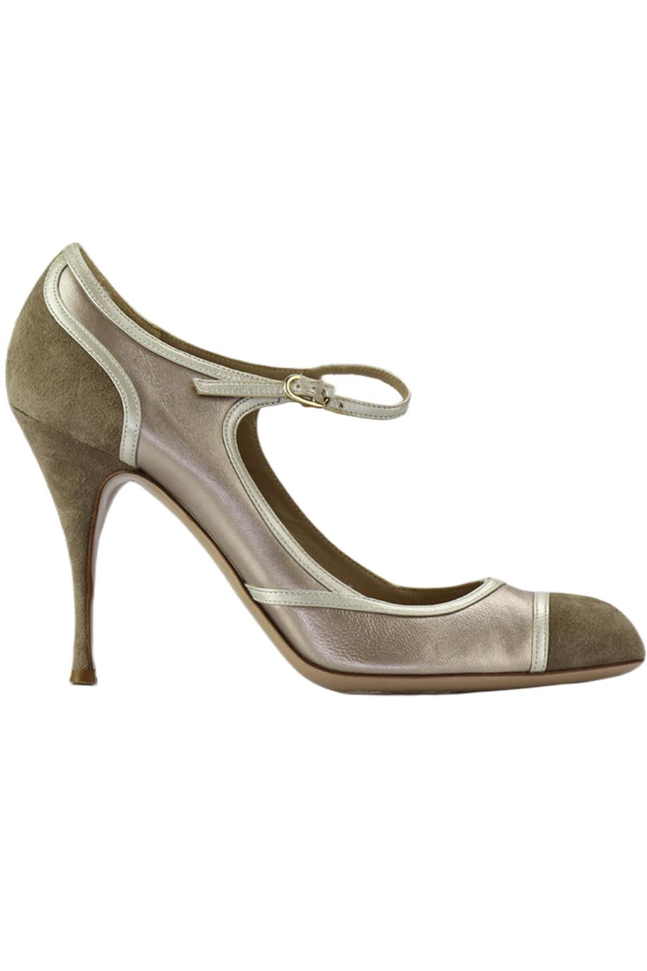 VALENTINO GARAVANI SUEDE AND LEATHER PUMPS EU 38 UK 5 US 8