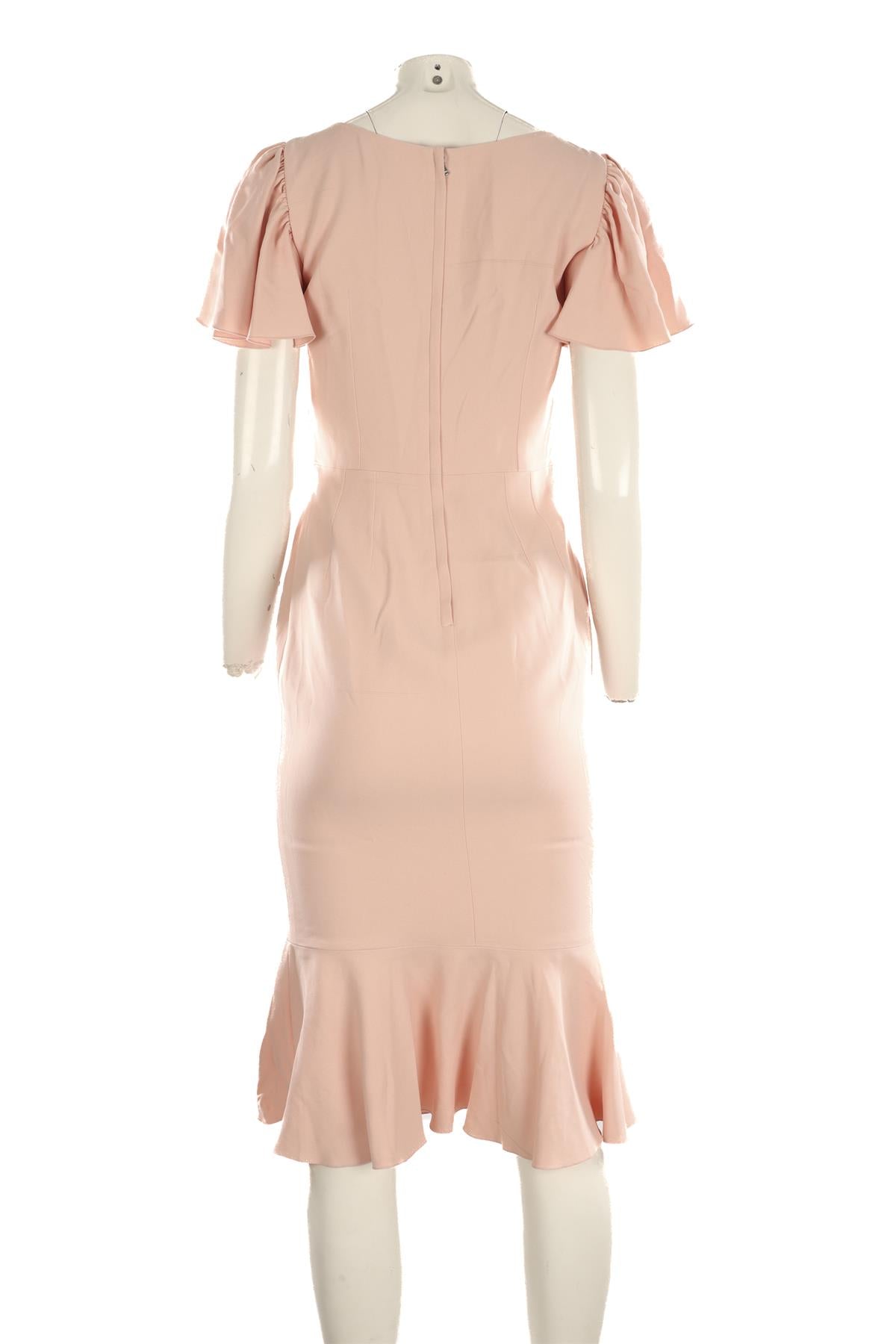 DOLCE & GABBANA PINK CREPE MIDI DRESS IT 40 UK 8