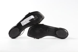 LOUIS VUITTON BLACK LEATHER SANDALS EU 38 UK 5 US 8