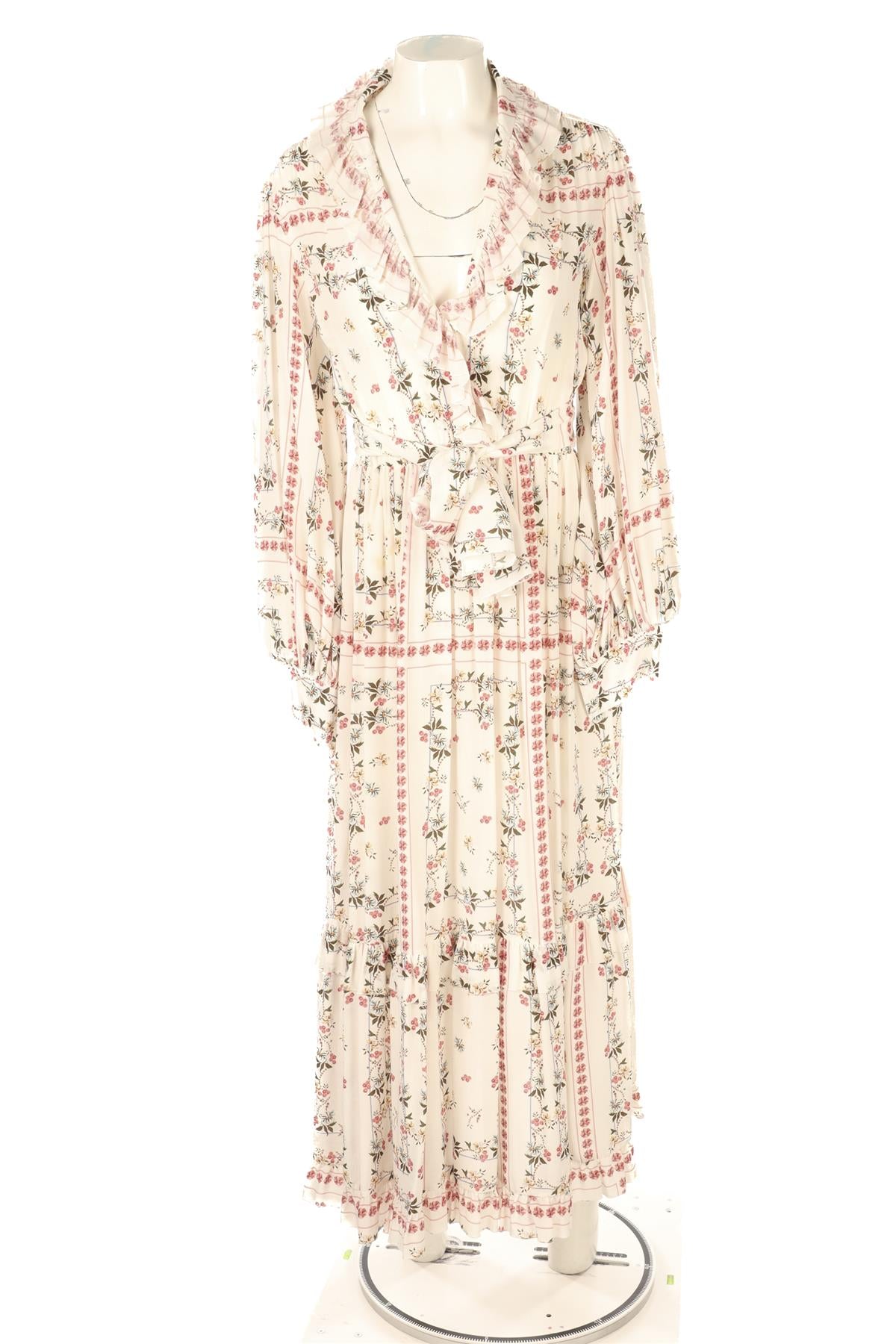 ETRO WHITE SILK MAXI DRESS IT 42 UK 10