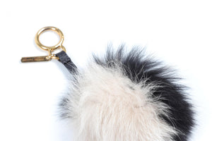 FENDI BLACK FUR BAG CHARM