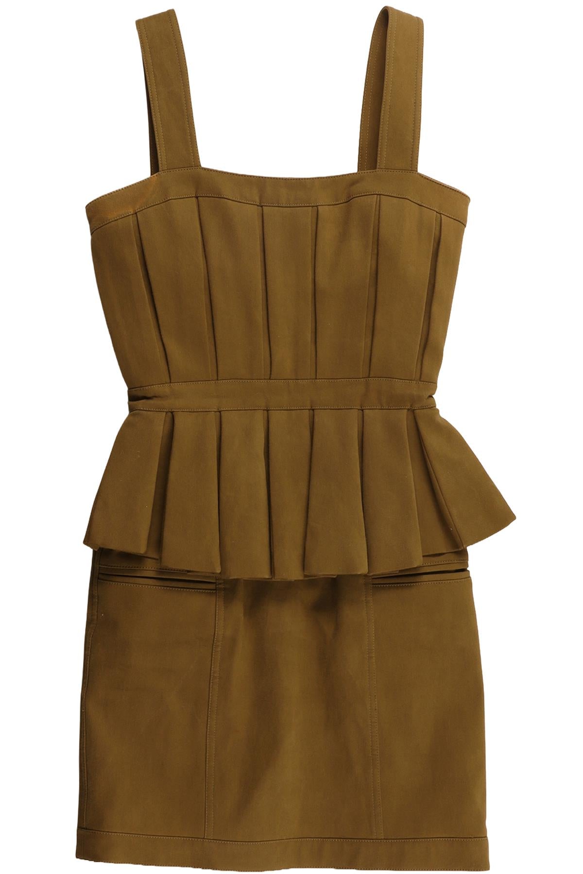 BALMAIN GREEN COTTON MINI DRESS FR 36 UK 8