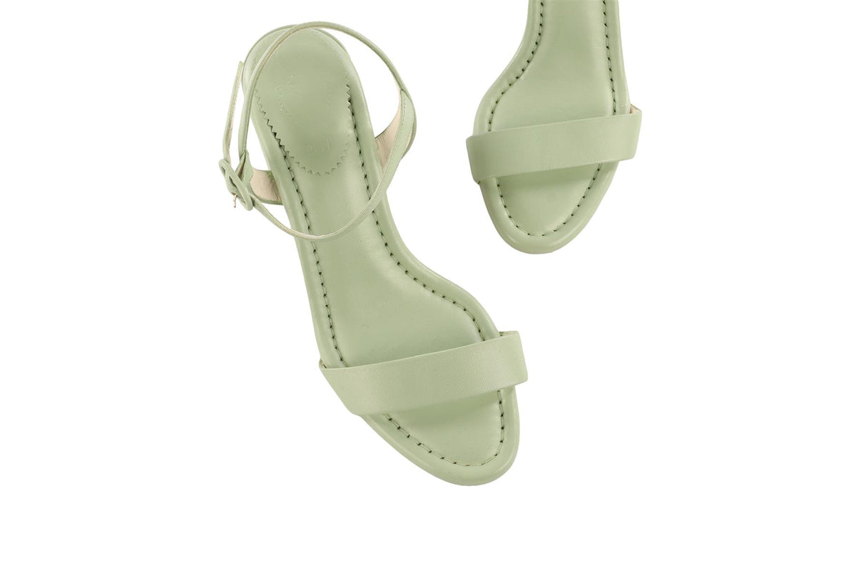 CHRISTIAN LOUBOUTIN GREEN MISS JANE LEATHER SANDALS EU 37 UK 4 US 7