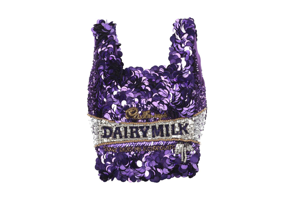 ANYA HINDMARCH PURPLE DAIRY MILK TOTE BAG