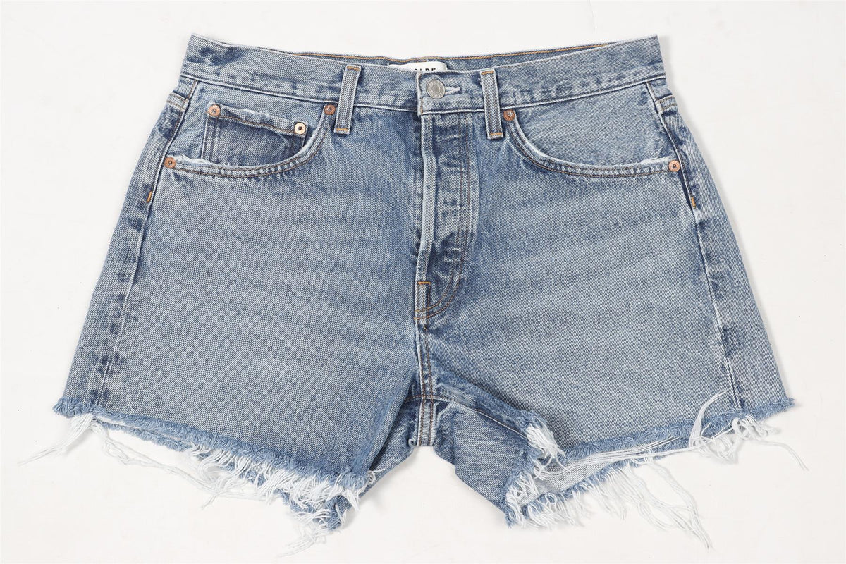 AGOLDE BLUE HIGH RISE DENIM SHORTS W28 UK 10