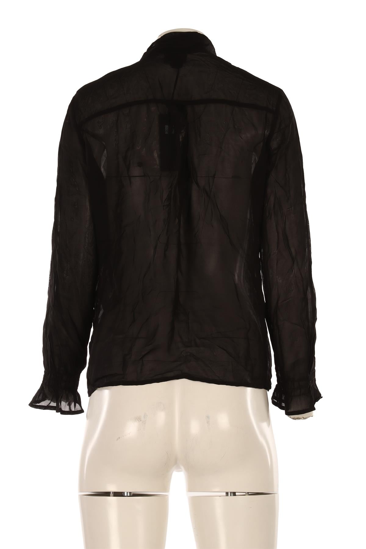 JUST CAVALLI BLACK CREPE SHIRT IT 42 UK 10