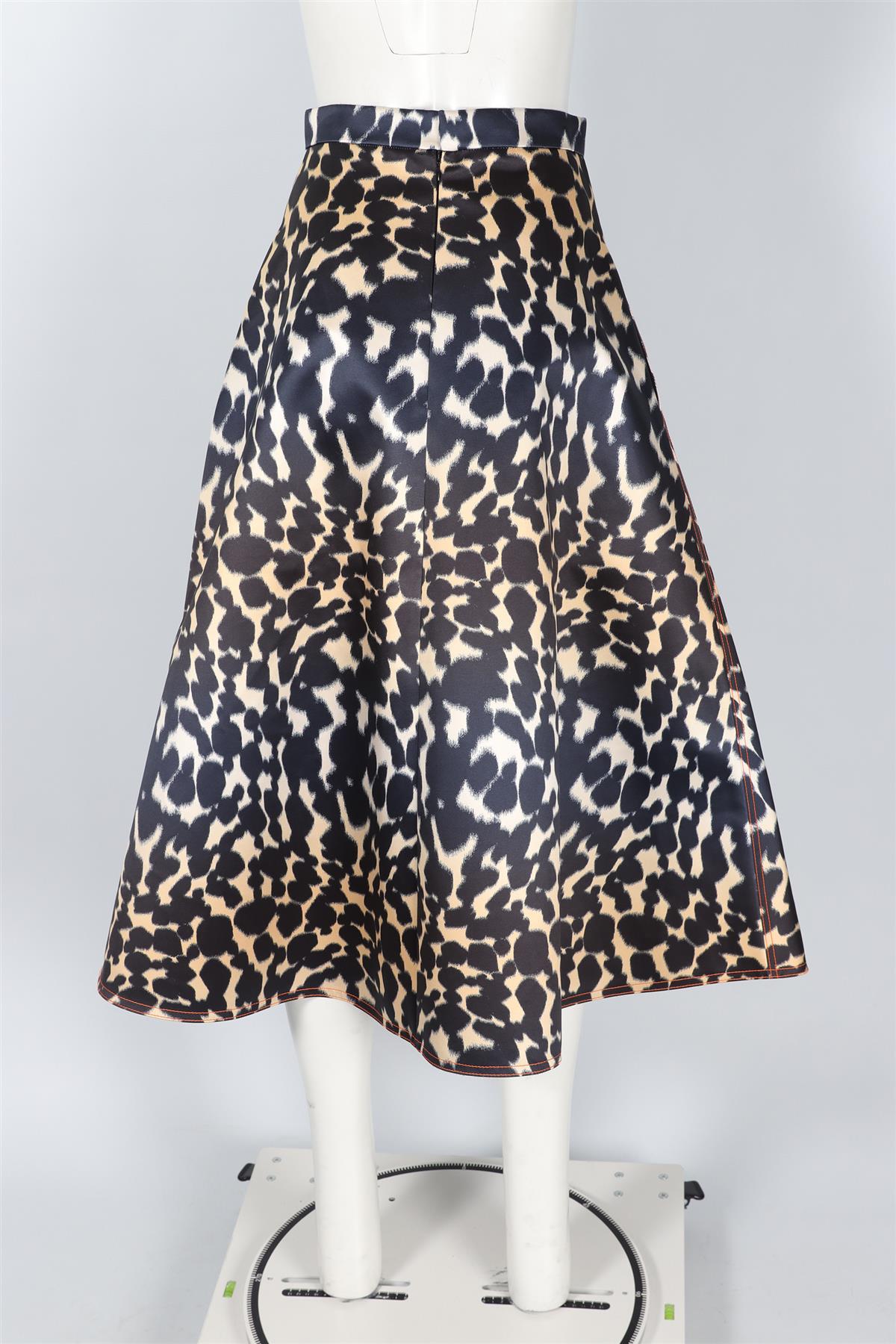 MAISON RABIH KAYROUZ BLACK SATIN MAXI SKIRT FR 36 UK 8