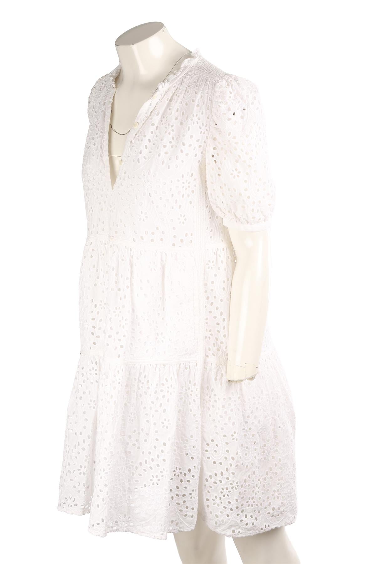 ME+EM WHITE COTTON MINI DRESS UK 10