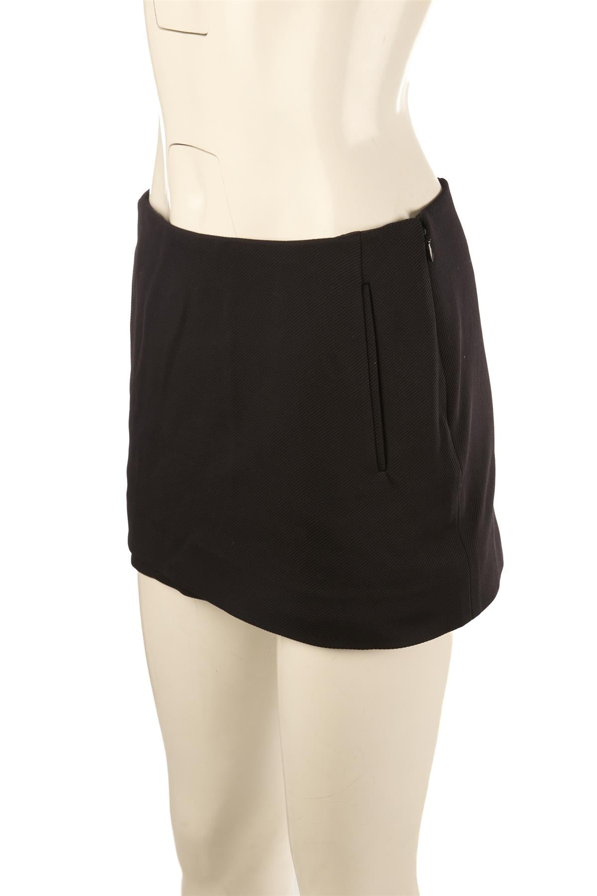 DIANE VON FURSTENBERG BLACK WOVEN MINI SKIRT US 4 UK 8