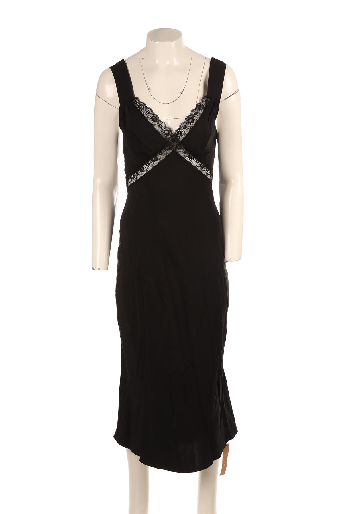 REFORMATION BLACK SILK MAXI DRESS SMALL