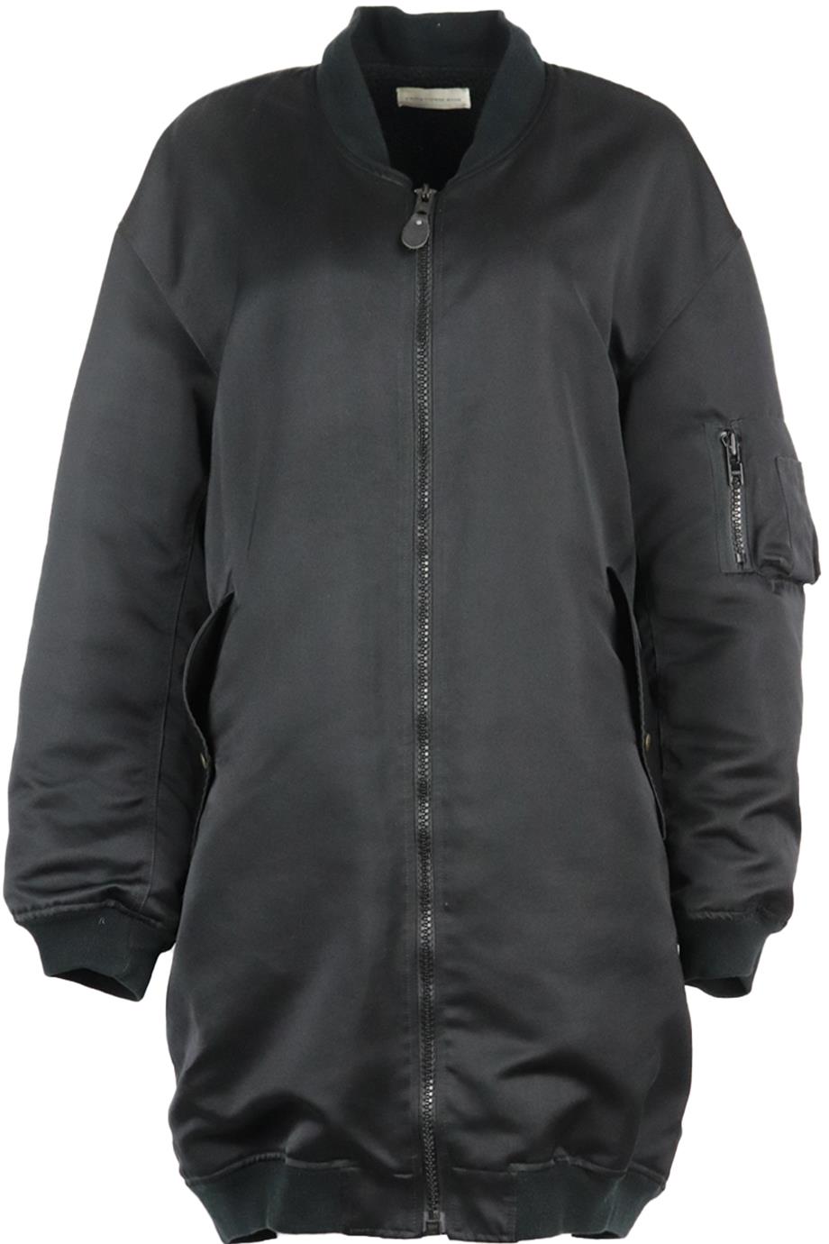 FAITH CONNEXION OVERSIZED REVERSIBLE FAUX SHEARLING AND SATIN COAT XSMALL