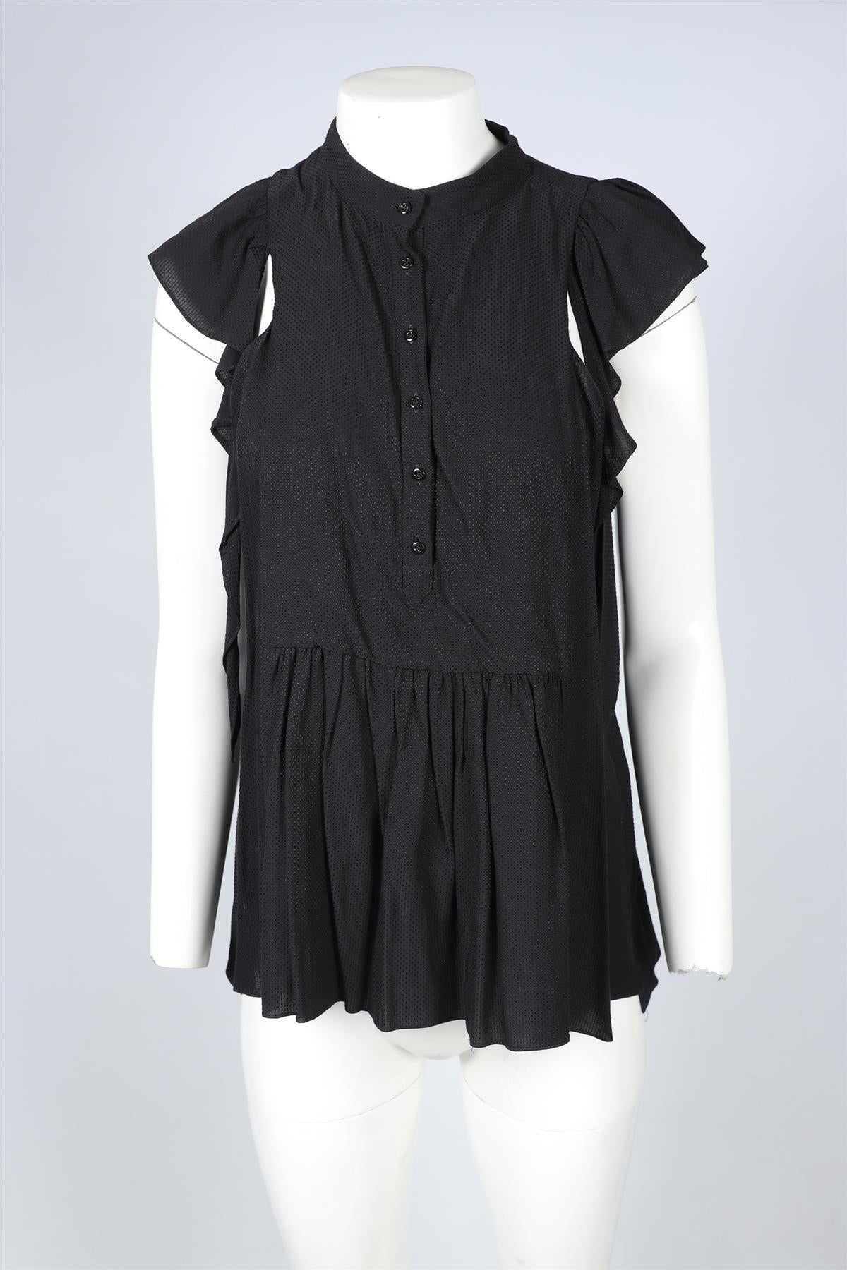 CHLOÉ BLACK SILK TOP LARGE