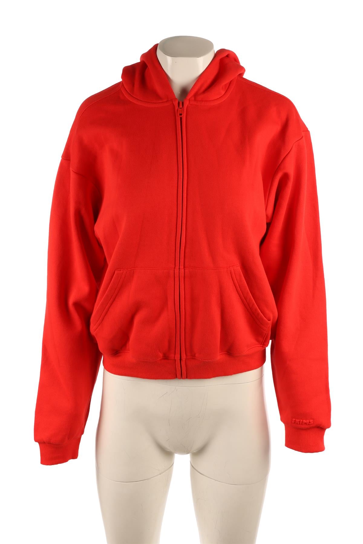 SKIMS RED COTTON HOODIE SMALL