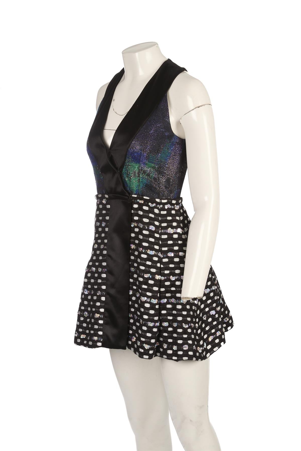 PROENZA SCHOULER BLACK COTTON MINI DRESS US 2 UK 6