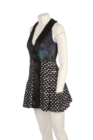 PROENZA SCHOULER BLACK COTTON MINI DRESS US 2 UK 6
