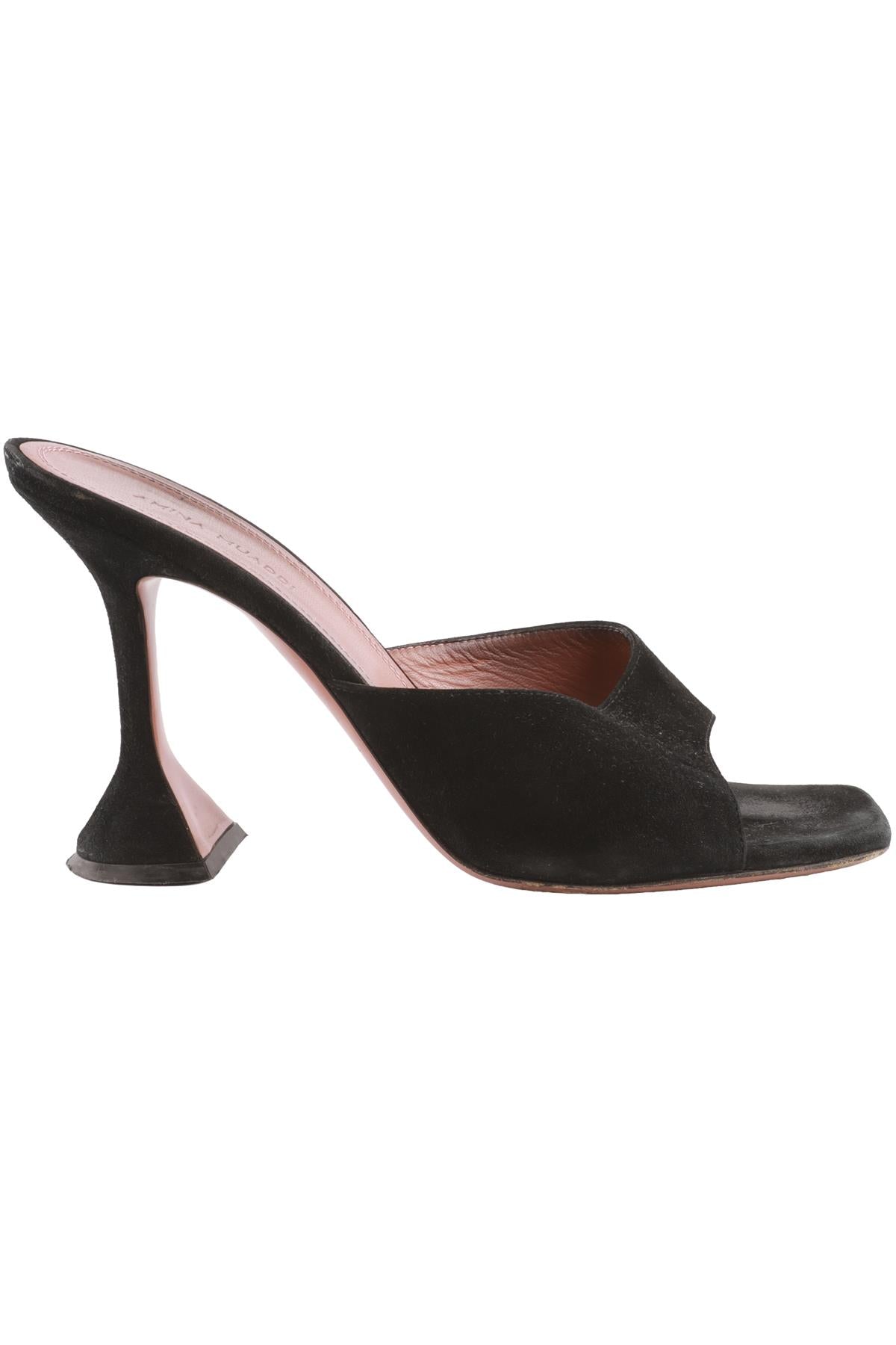 AMINA MUADDI BLACK SUEDE MULES EU 39 UK 6 US 9
