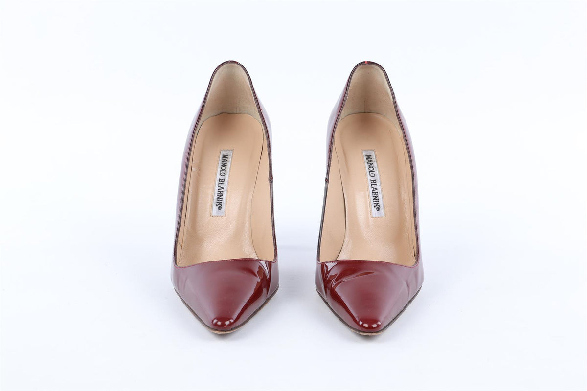 MANOLO BLAHNIK RED PATENT LEATHER PUMPS EU 38 UK 5 US 8