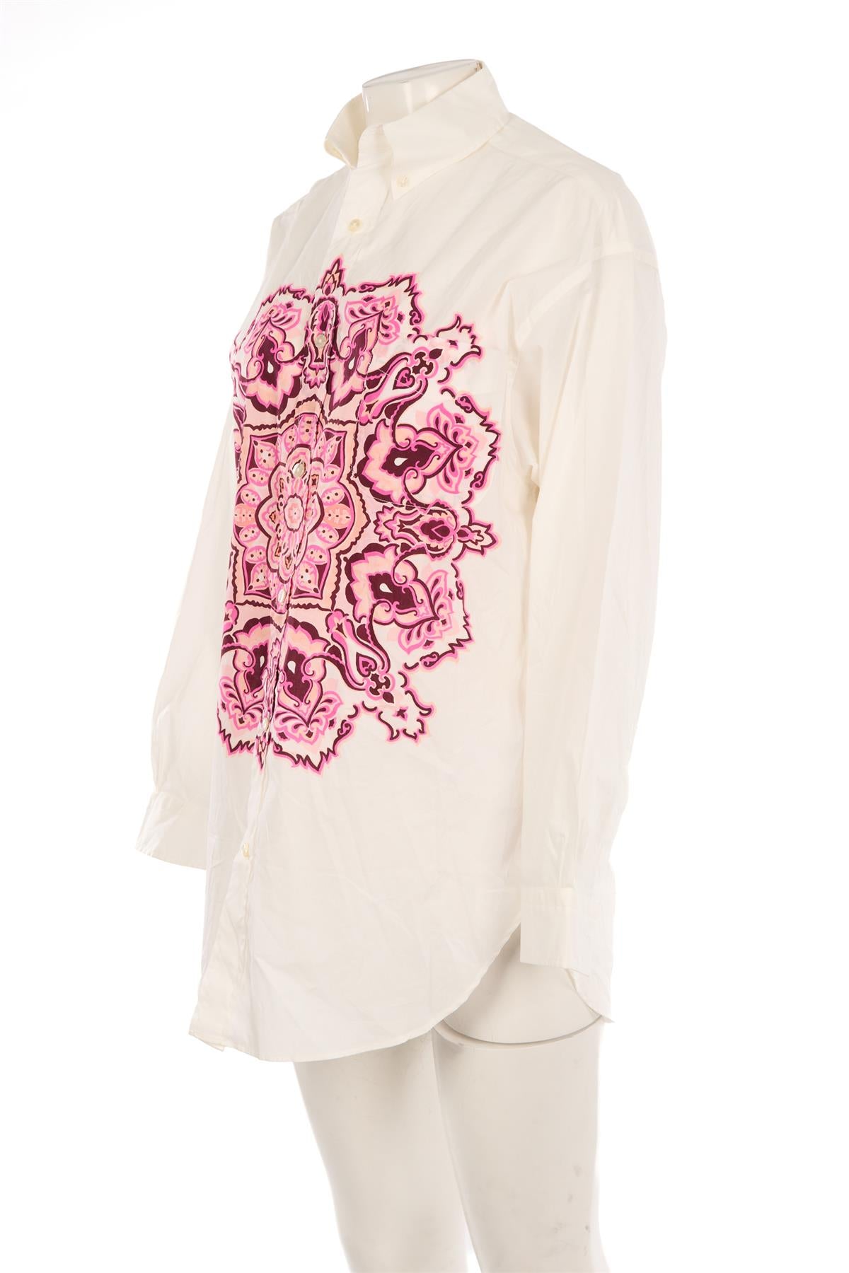 ETRO WHITE COTTON SHIRT SMALL