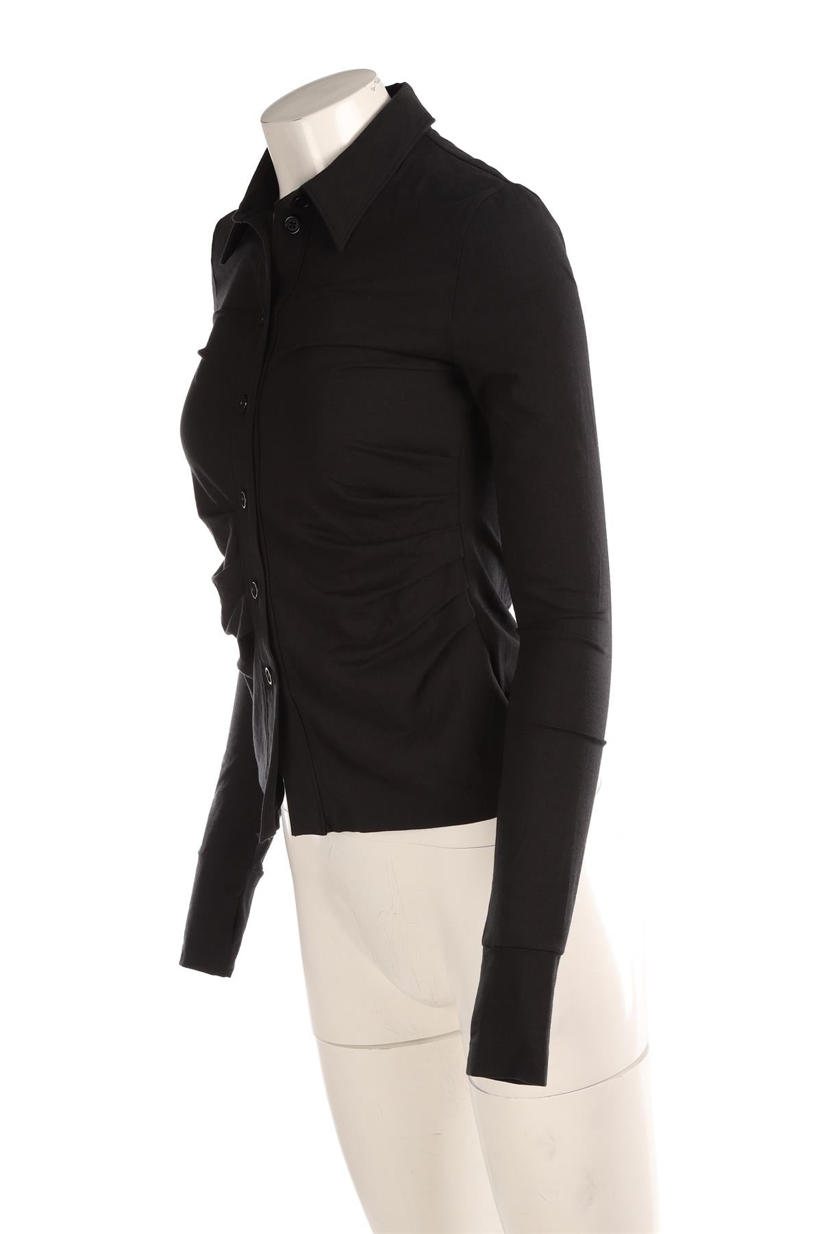 HELMUT LANG BLACK JERSEY SHIRT MEDIUM