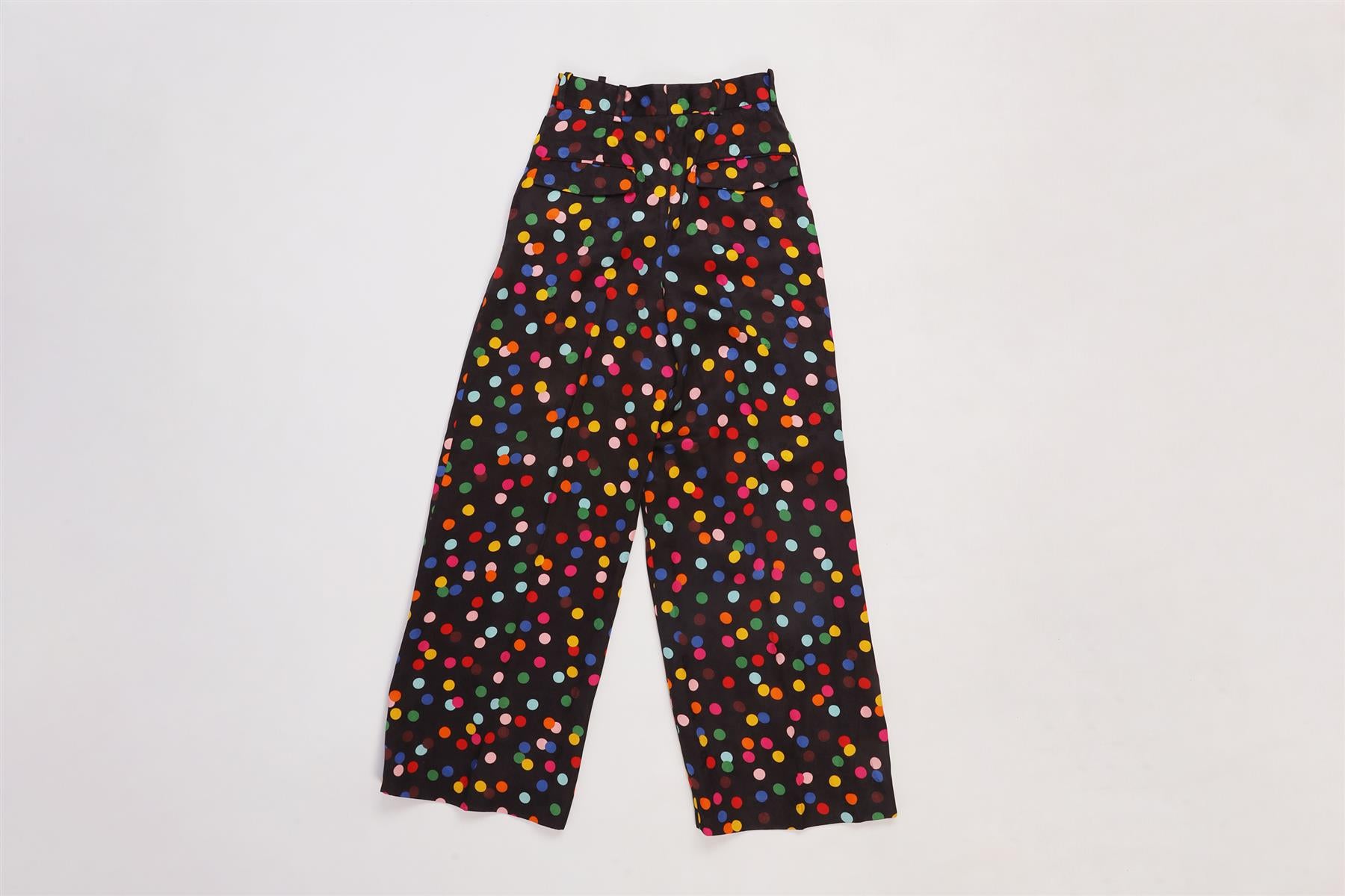 RACIL BLACK SATIN WIDE LEG PANTS FR 34 UK 6