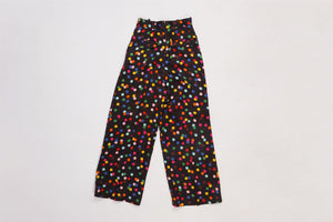 RACIL BLACK SATIN WIDE LEG PANTS FR 34 UK 6